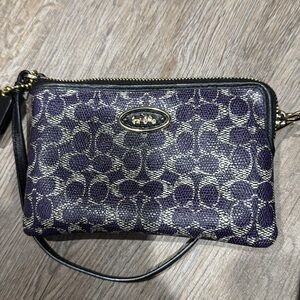 Coach Signature Wristlet in Purple